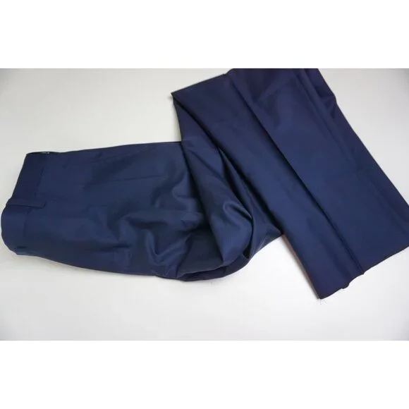Luigi Borrelli Navy Blue 100% Wool Mens Dress Pants Sz 52 NEW